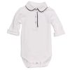 Baby Boy Solid Color Simple Colorblock Design Long Sleeve Bodysuit
