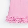 Baby Girl Solid Color Ruffle Hem Design Polo Neck Summer Dress
