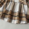 Baby Plaid Pattern Long Sleeve Quality Cotton Dress In Autumn With Hat