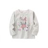 Baby Girl Cartoon Bunny Print Pattern Crewneck Cotton Shirt