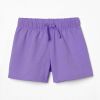 Baby Girl Cartoon Unicorn Pattern O-Neck Tops Combo Solid Purple Shorts Sets