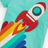 Baby Boy Rocket Print Pattern Crewneck Cotton Short Sleeve Tops