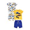 Baby Boy Cartoon Print Pattern Short Sleeve Tee With Shorts Sets