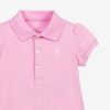 Baby Girl Solid Color Ruffle Hem Design Polo Neck Summer Dress