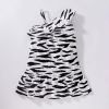 Baby Girl Print Pattern One Shoulder Design Western Style Fashion Dress